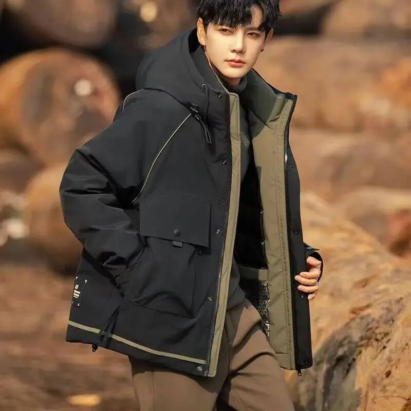Winter Clothing Taiwan - Мужская зимняя куртка-пуховик, утепленная, свободного кроя,