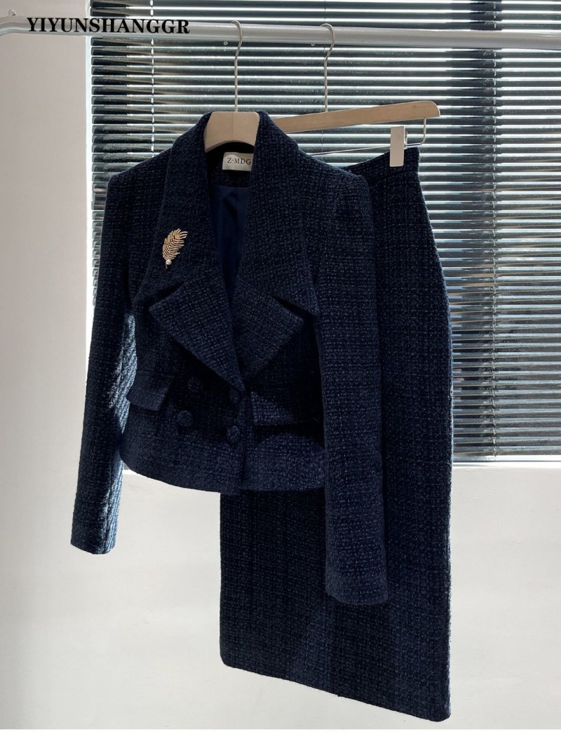 Winter Clothing Gear - Новый осенне-зимний твидовый женский костюм высокого