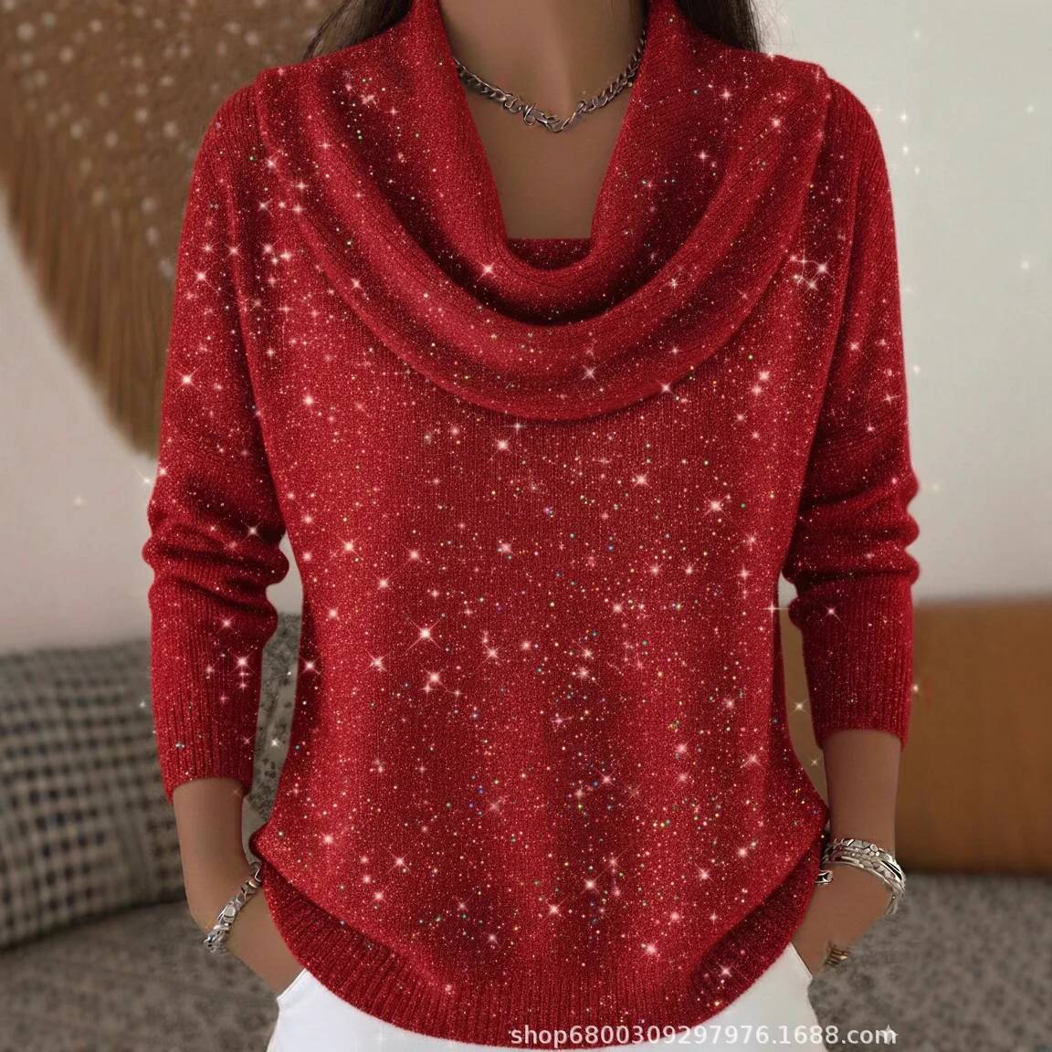 Winter Clothing Taiwan - Модный вязаный свитер с пайетками для