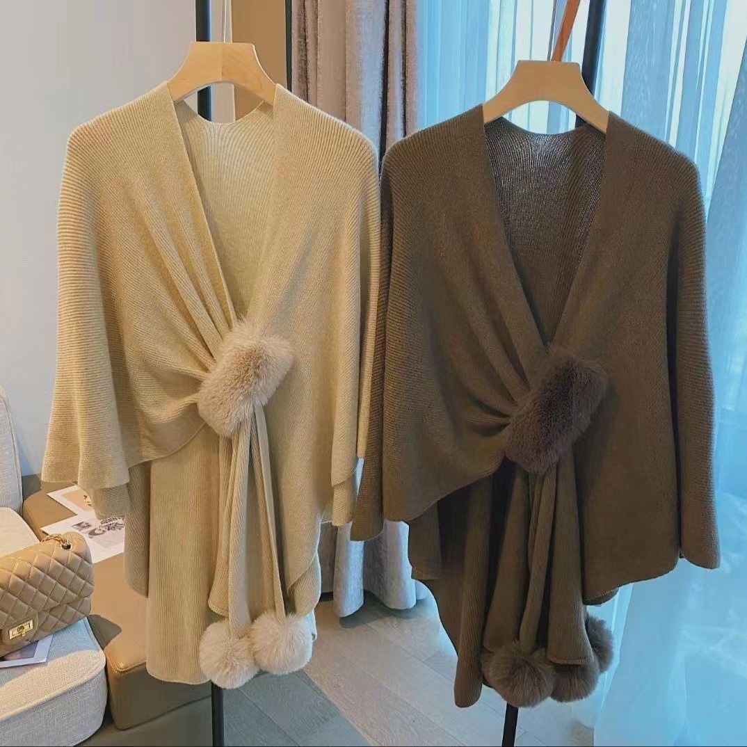 Winter Clothing Stores - Осенняя новинка: винтажный вязаный палантин-накидка с