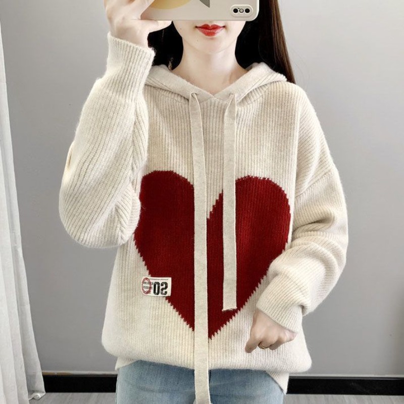 Winter Clothing Drawing - Бежевые женские толстовки с капюшоном Корейский