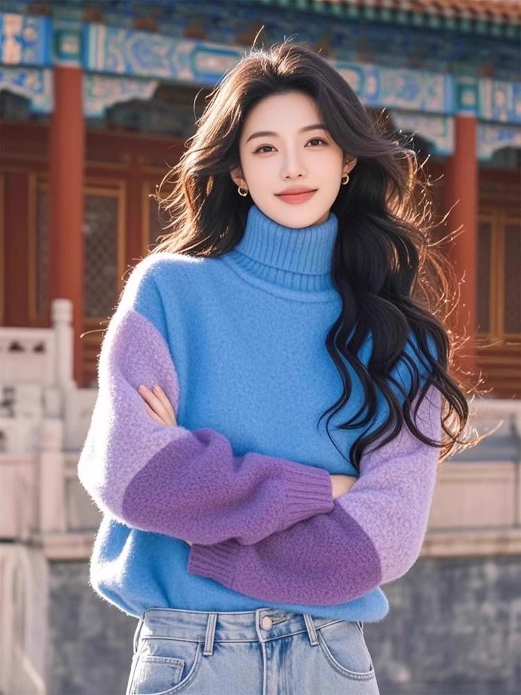 Winter Clothing Colors - Стильные свитера контрастных цветов, винтажная водолазка,