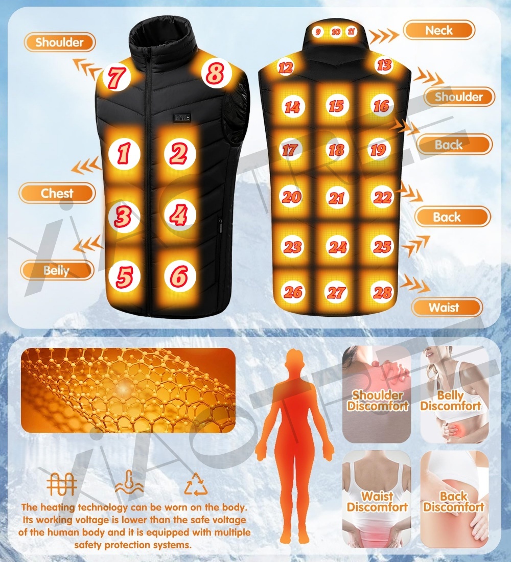 Жилет с подогревом 28/9 зон, м – обзор и цена Winter Clothing Matching